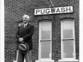 Cyrus Eaton in front of Pugwash Train Station
